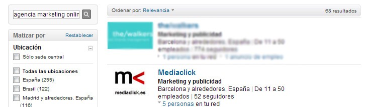 SEO - Buscador de empresas en Linkedin - Mediaclick agencia de marketing Online