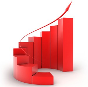 Larga escalera que simboliza el aumento de ventas en redes sociales