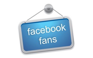 Cartel con el texto "Facebook Fans"