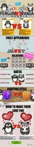 Infografía de Penguin y Panda, dos actualizaciones del algoritmo de Google